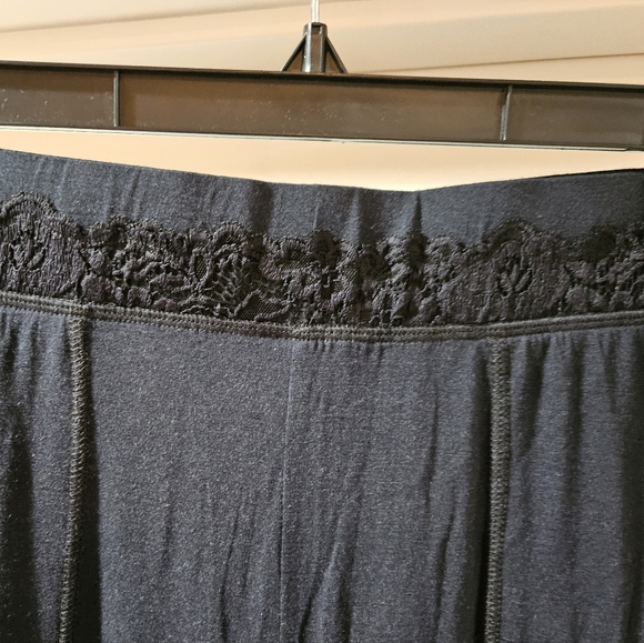 Free People Maddie PJ Lounge Pants High Rise Wide Leg Lace Stretchy Black Sm NWT - Picture 12 of 16